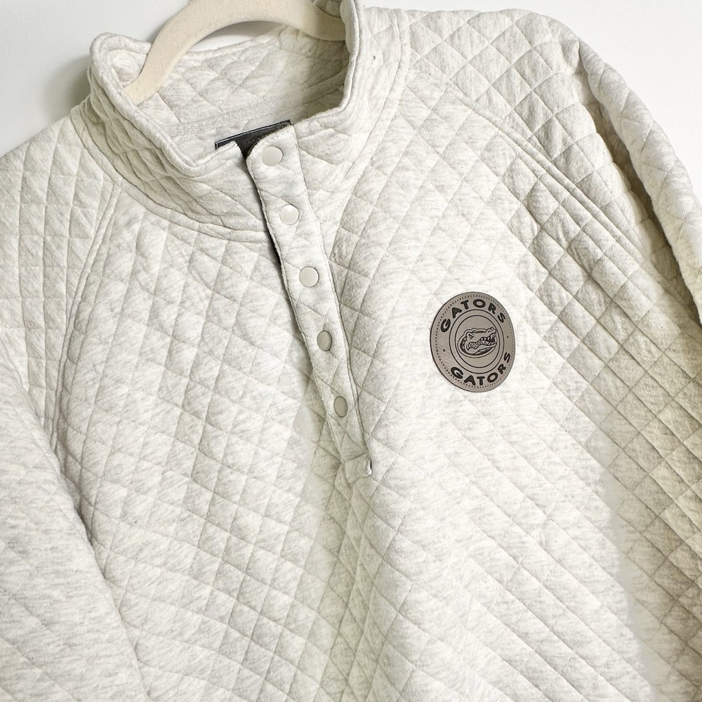 Blue 84 Florida Gators Quilted‎ Pullover Sweatshirt Snap Mock Neck Mens XL